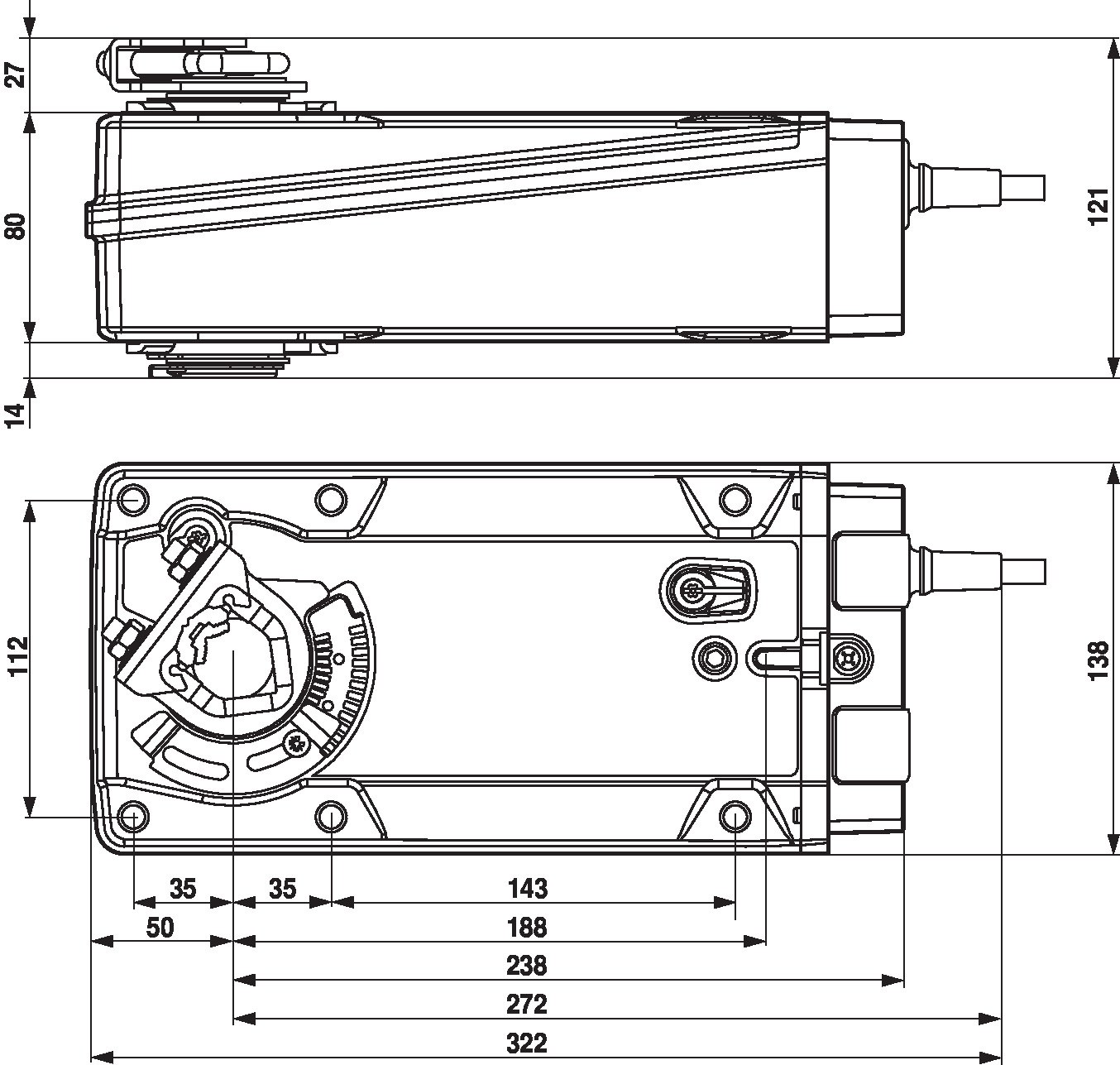 Электропривод Belimo EF24A-SR (30 Н·м)