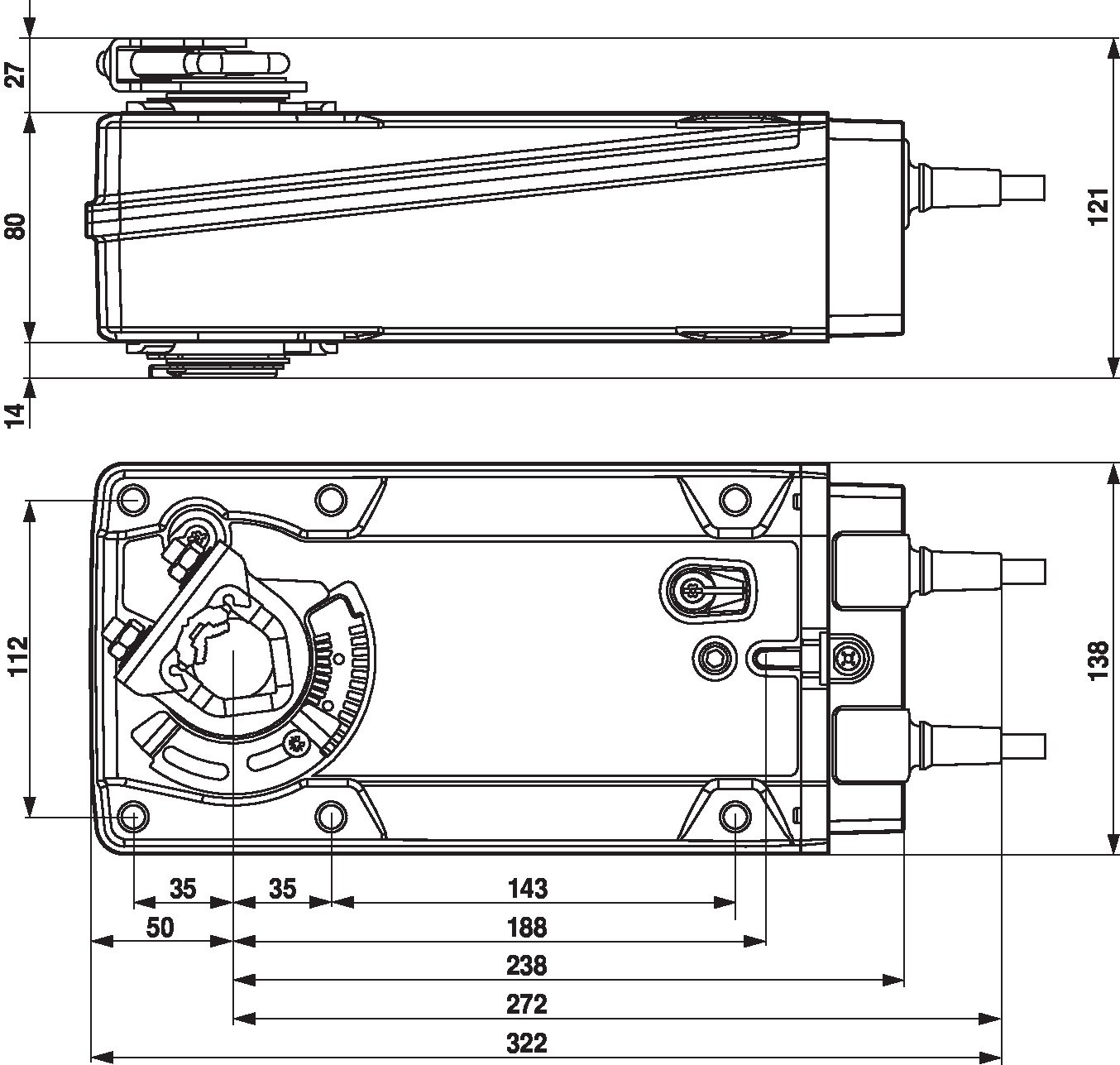 Электропривод Belimo EF24A-SR-S2 (30 Н·м)