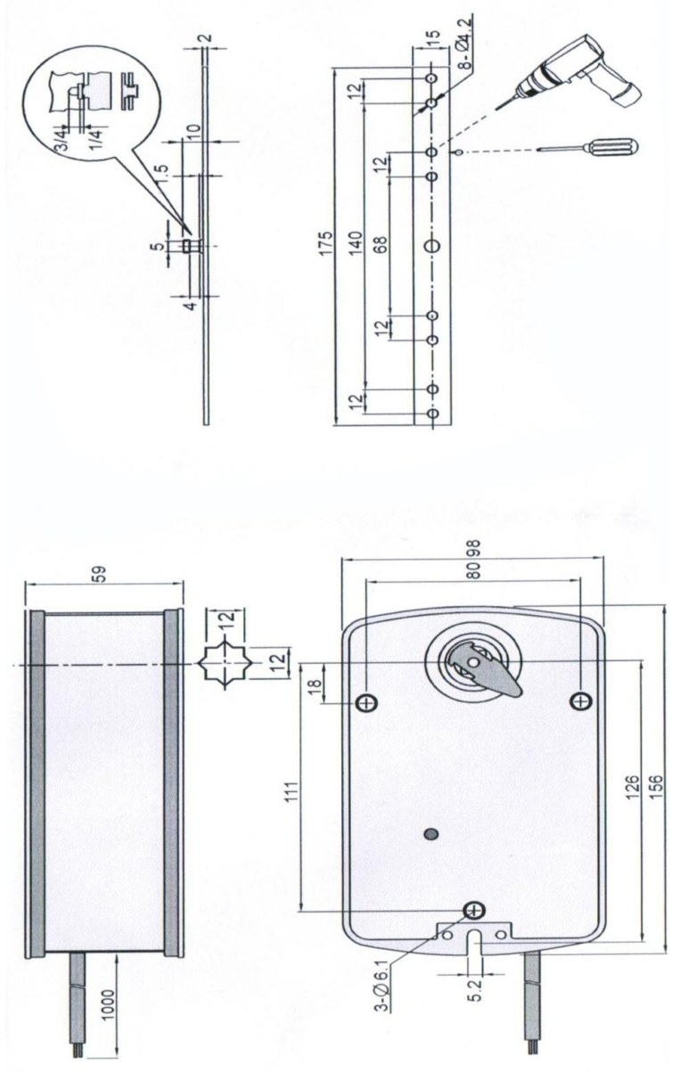 Электропривод Нанотек BLE 24 B (10 Н·м, противопожарный, реверсивный)