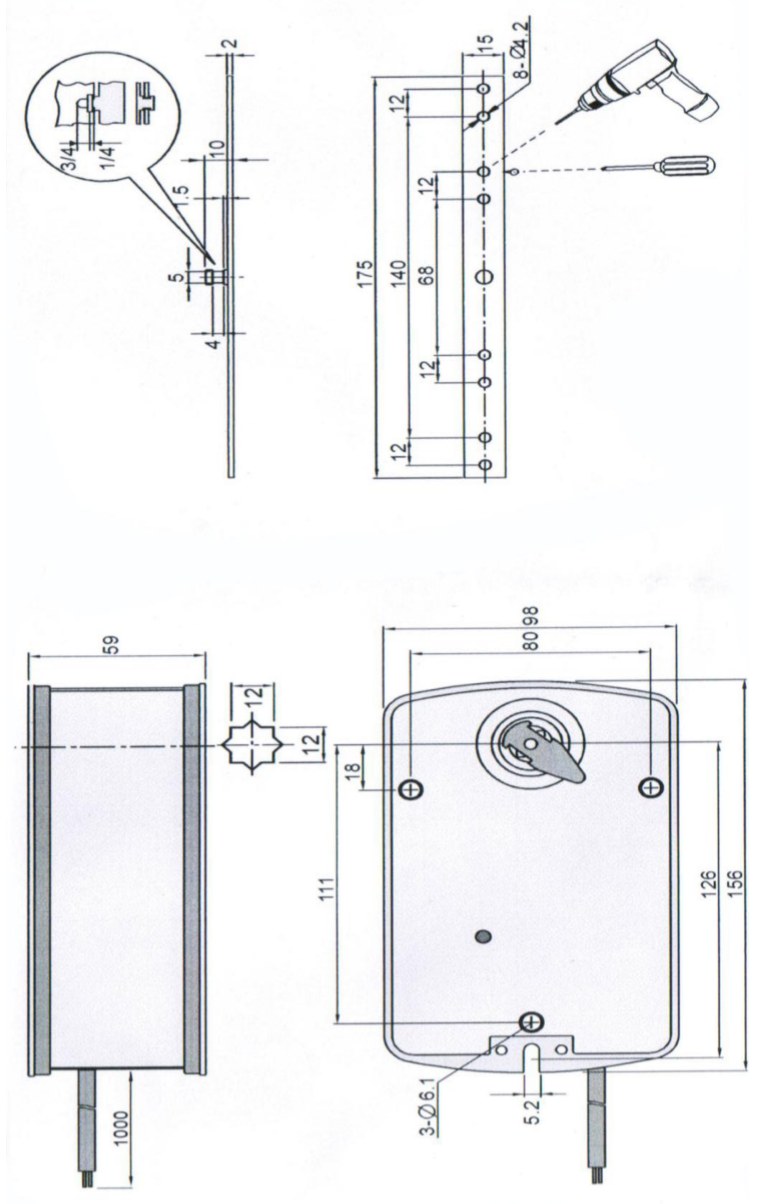 Электропривод Нанотек BLE 230 B (10 Н·м, противопожарный, реверсивный)