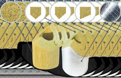 Врезки теплоизоляционные PIPEWOOL 120 Alu, кашированные алюминиевой фольгой, Ø18–1020 мм